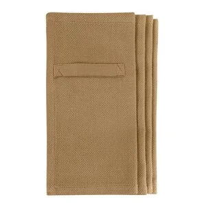Serviett i bomull 20×20 cm 4 stk khaki v:3317055 Serviett i bomull 20×20 cm 4 stk khaki v:3317055
