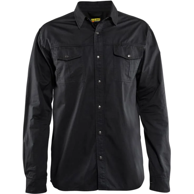 Blåkläder Workwear 3297 twillskjorte, sort, str. L | 3297-1135-9900_L Blåkläder Workwear 3297 twillskjorte, sort, str. L | 3297-1135-9900_L