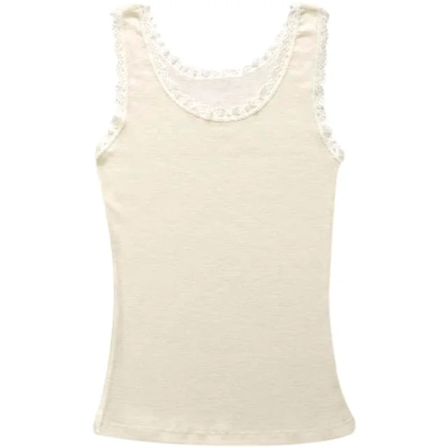 Joha Cecilie topp dame, med blonder, hvit, str. XL | 70401-6-50_XL