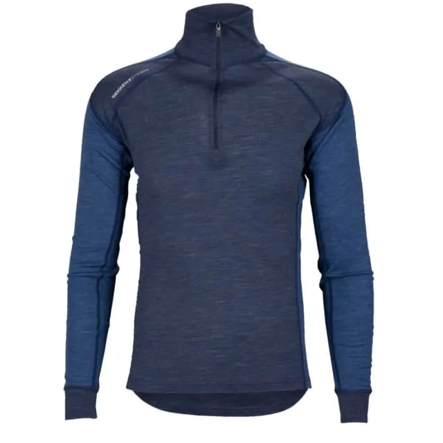 Bekken & Strøm Polo Majavatn merino undertrøye, unisex, str. M, jeansblå/himmelblå | 612668
