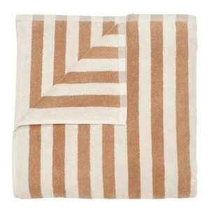 Arto badehåndkle 140×70 cm beige/orange brede striper v:4645626 Arto badehåndkle 140×70 cm beige/orange brede striper v:4645626