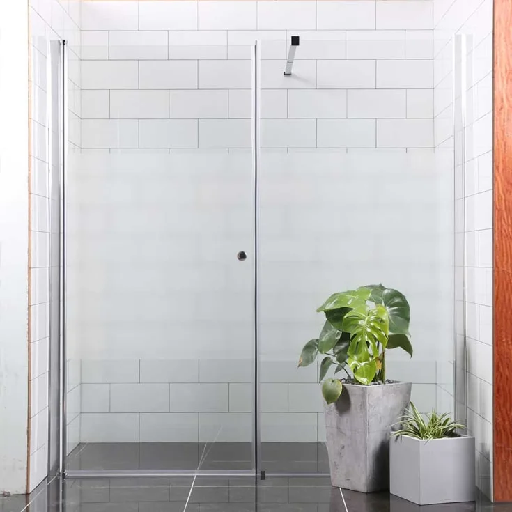 Bathlife Allsidig dusjnisje, 90×80 cm, delvis frostet glass, sølv profil | 40790709 Bathlife Allsidig dusjnisje, 90×80 cm, delvis frostet glass, sølv profil | 40790709