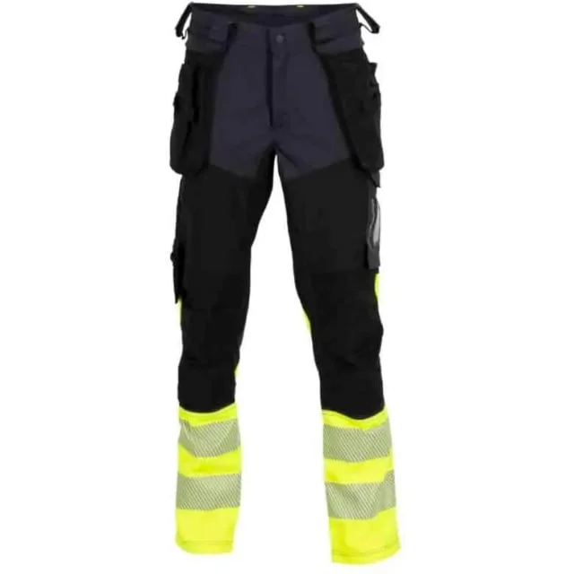 Bekken & Strøm Gjøvik 4-veis stretch håndverksbukse, HiVis kl.1, unisex, str. C52, sort/gul | 612423 Bekken & Strøm Gjøvik 4-veis stretch håndverksbukse, HiVis kl.1, unisex, str. C52, sort/gul | 612423