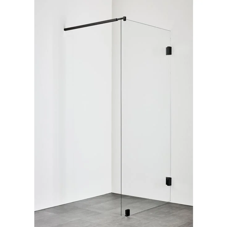 Hafa Infinity dusjvegg, 80 cm, klart glass, sort profil | 1451041 Hafa Infinity dusjvegg, 80 cm, klart glass, sort profil | 1451041