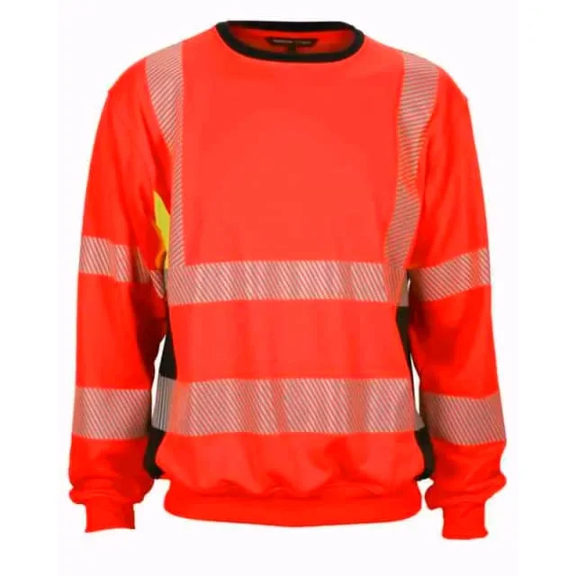 Bekken & Strøm Gjøvik collegegenser, HiVis kl.3, unisex, str. S, rød/sort | 27314136 Bekken & Strøm Gjøvik collegegenser, HiVis kl.3, unisex, str. S, rød/sort | 27314136