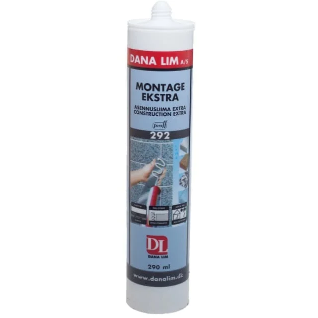 Dana Lim MonTak Ekstra 292 monteringslim, Sort, 290 ml | 29235 Dana Lim MonTak Ekstra 292 monteringslim, Sort, 290 ml | 29235