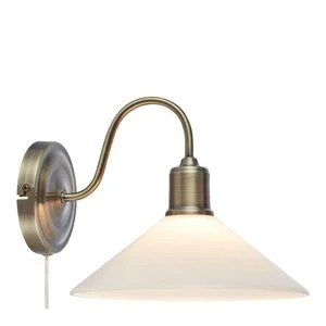 Vela vegglampe 21 cm antique messing/hvit v:2389637 Vela vegglampe 21 cm antique messing/hvit v:2389637