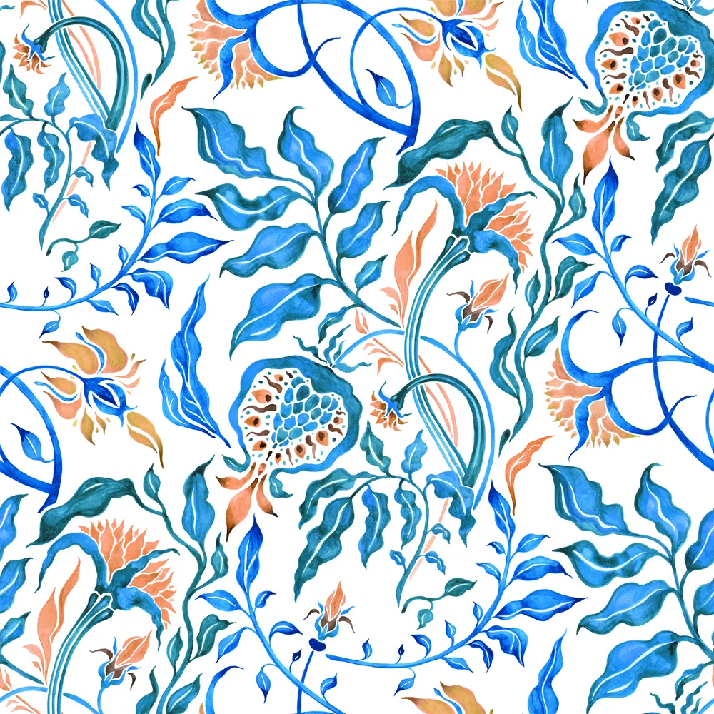 Servietter 33x33cm Royal Pattern blue v:8390003 Servietter 33x33cm Royal Pattern blue v:8390003