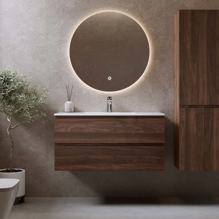 Bathlife Eufori møbelpakke, med servant, 101×46,5×50 cm, valnøtt | 401410253 Bathlife Eufori møbelpakke, med servant, 101×46,5×50 cm, valnøtt | 401410253