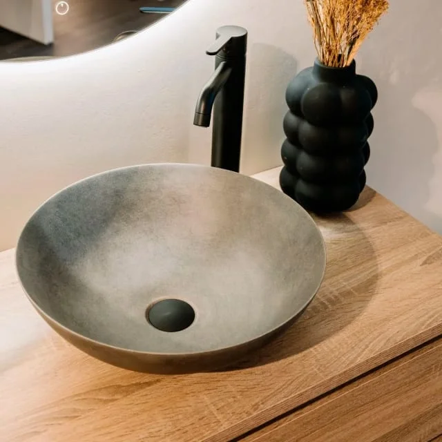 Bathco Sicilia toppmontert servant, 40×40 cm, mørk grå | 1503MC Bathco Sicilia toppmontert servant, 40×40 cm, mørk grå | 1503MC