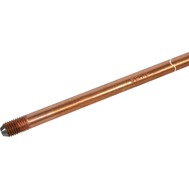 Jordspyd i kobber Ø14,2 mm, 1500 mm m. gjenger | 10012 Jordspyd i kobber Ø14,2 mm, 1500 mm m. gjenger | 10012