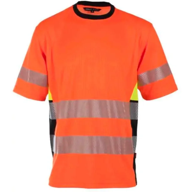 Bekken & Strøm Gjøvik T-skjorte, HiVis kl.3, unisex, str. 5XL, oransje/sort | 677890
