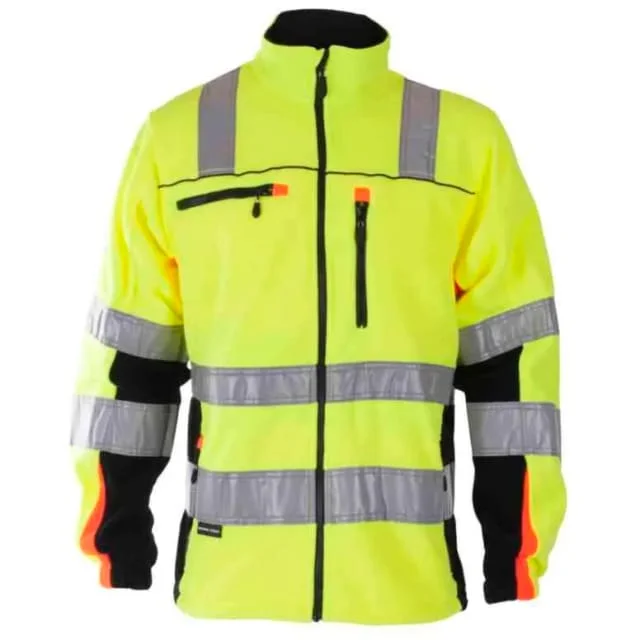 Bekken & Strøm Bergset fleecejakke, HiVis kl.3, unisex, str. 5XL, gul/sort | 646350 Bekken & Strøm Bergset fleecejakke, HiVis kl.3, unisex, str. 5XL, gul/sort | 646350