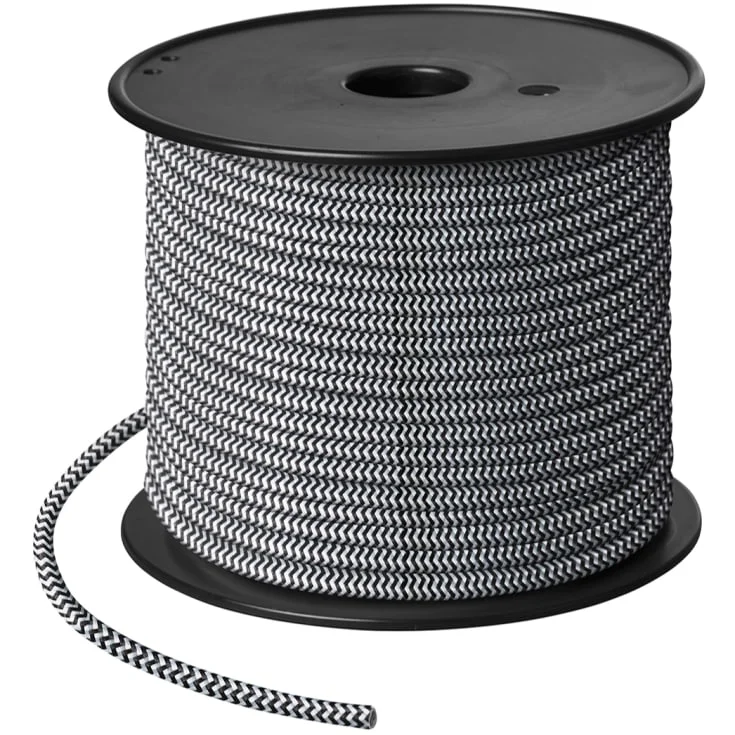 2 stk Nielsen Light stoffledning, rulle, 50 meter, hvit/svart | 950333