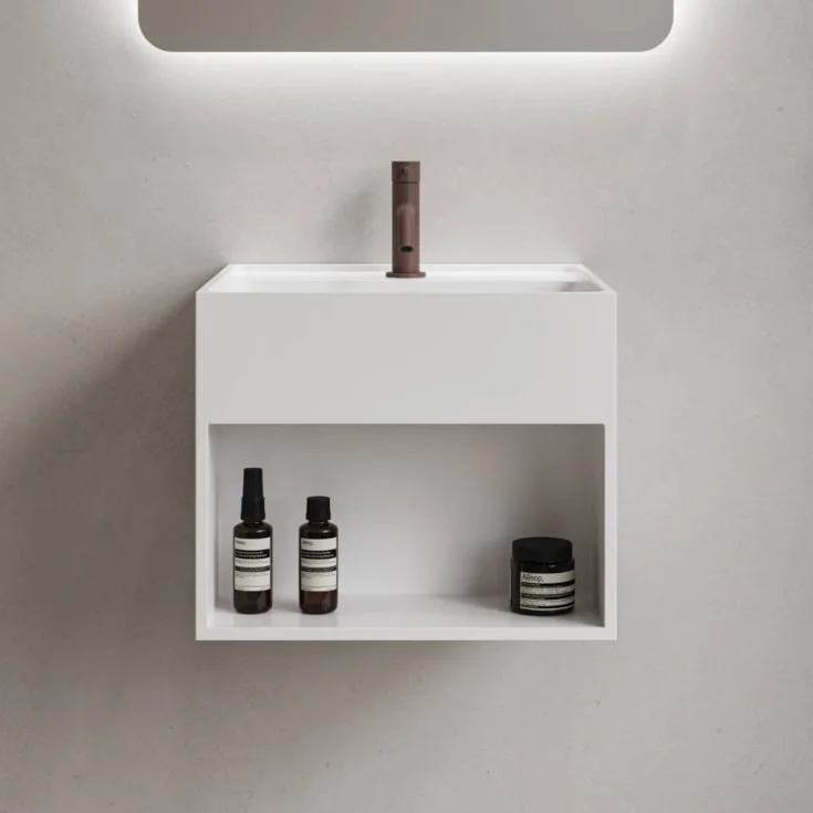 Copenhagen Bath Modul SH 40 servant med hylle, 40×40 cm, hvit matt | 40010403 Copenhagen Bath Modul SH 40 servant med hylle, 40×40 cm, hvit matt | 40010403