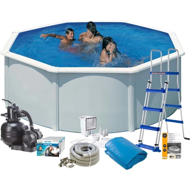 Swim & Fun/Gre komplett poolpakke, Ø3,5 meter, 120 cm, hvit | 2700 Swim & Fun/Gre komplett poolpakke, Ø3,5 meter, 120 cm, hvit | 2700