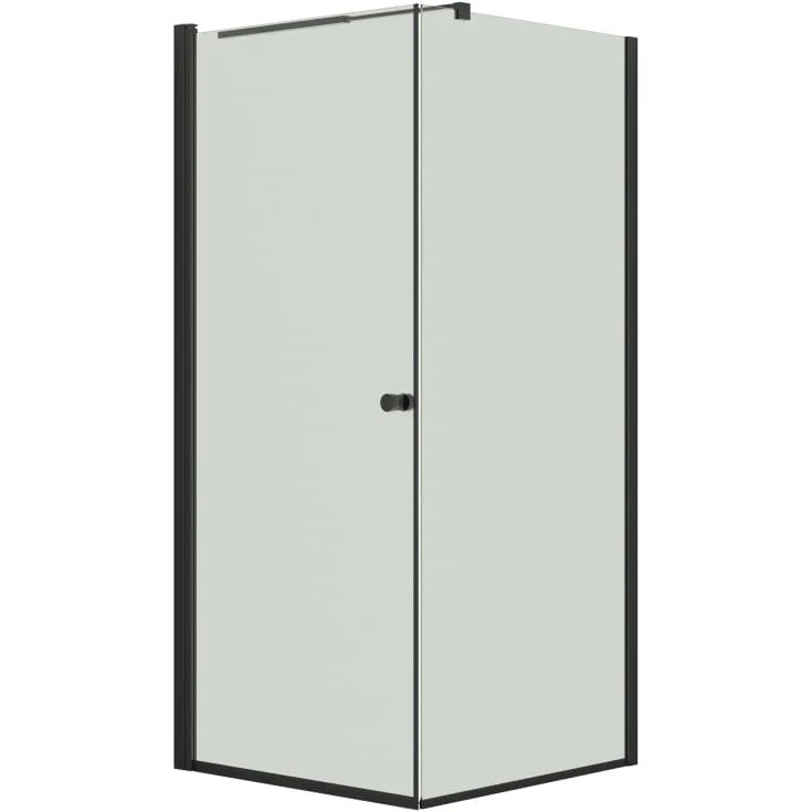 Dansani Match dusjhjørne, modell A+D, 67x67 cm, klart glass, svart profil | 930220242+pakke+model_D_tele_67