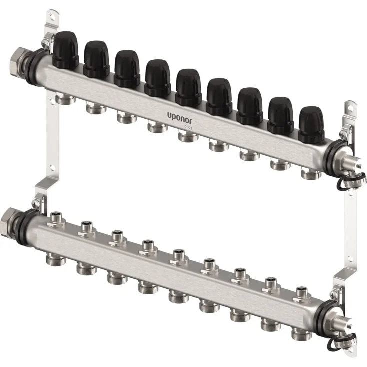 Uponor Vario S 1" gulvvarmefordeler, 9 kretser | 1140870 Uponor Vario S 1" gulvvarmefordeler, 9 kretser | 1140870