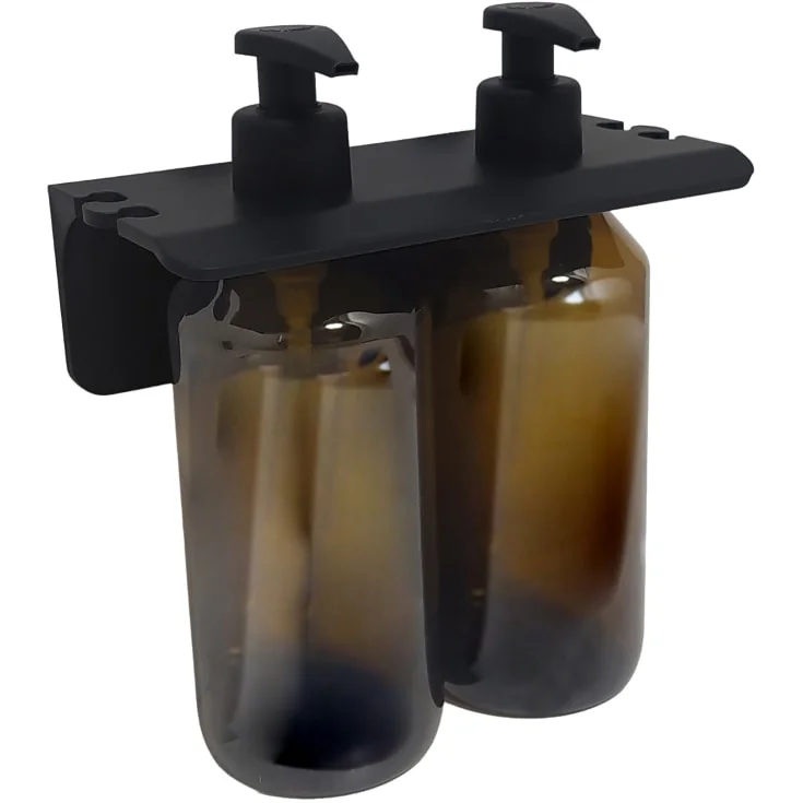 Hefe Gedy dobbel såpeflaskeholder, mat sort | 215914