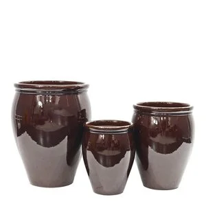 Blanka blomsterkrukke 25/32/40 cm 3 stk mørk brun v:3027877 Blanka blomsterkrukke 25/32/40 cm 3 stk mørk brun v:3027877