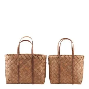 Beach kurv/veske sett 2 deler brun v:3762318 Beach kurv/veske sett 2 deler brun v:3762318