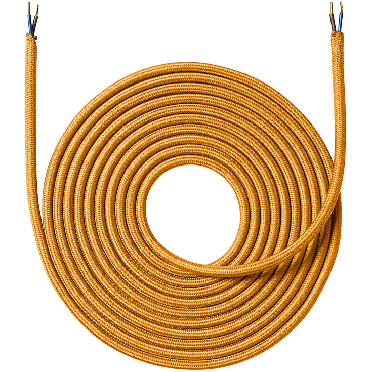 Nielsen stoffledning 2×0,75 mm², 4 meter, gull | 950440 Nielsen stoffledning 2×0,75 mm², 4 meter, gull | 950440
