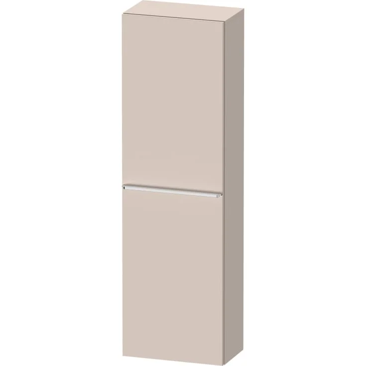 Duravit D-Neo høyskap, 40×132 cm, venstre, matt beige/krom | DE1318L10910000