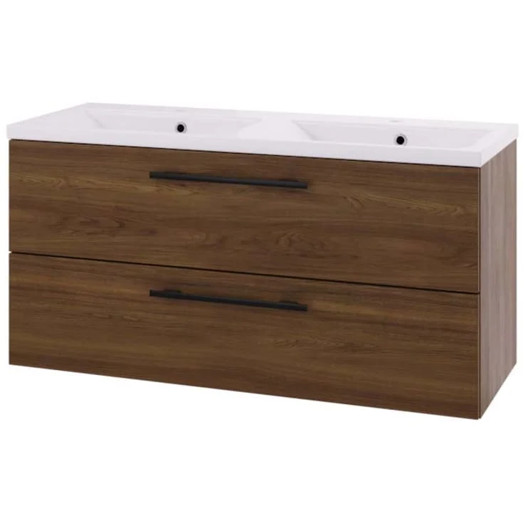 Linn Bad Ingrid servantskap, 2 skuffer, venstre, 120x45,3x57 cm, mørk eik | 110812V