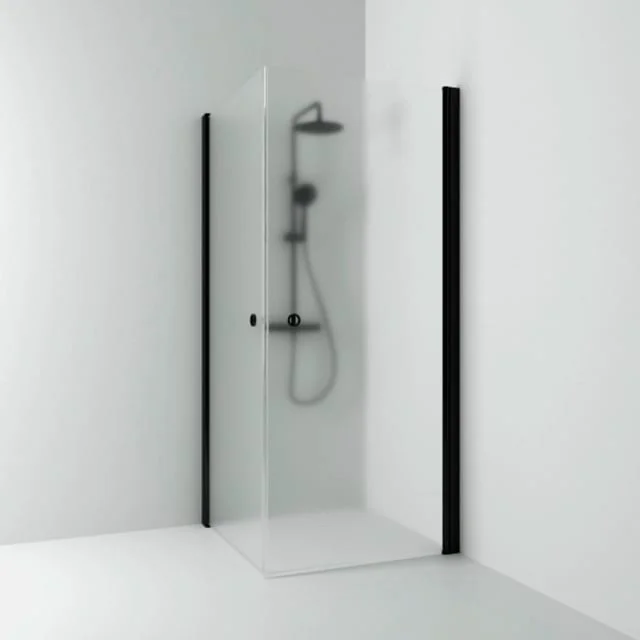Svedbergs Skoga dusjhjørne rett, 70×70 cm, frostet glass, sort matt profil | 63508277 Svedbergs Skoga dusjhjørne rett, 70×70 cm, frostet glass, sort matt profil | 63508277