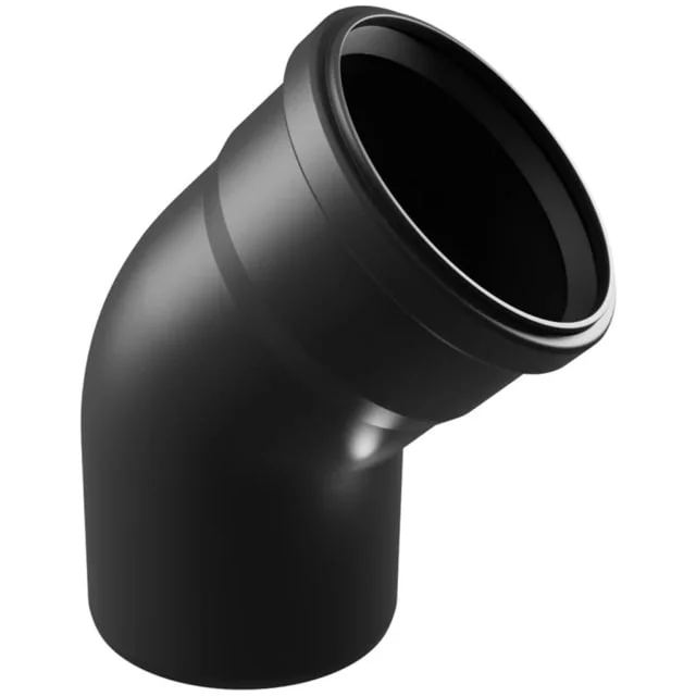 Cinderella flue pipe bend, 45° vinkel, 110 mm, svart | 101858 Cinderella flue pipe bend, 45° vinkel, 110 mm, svart | 101858