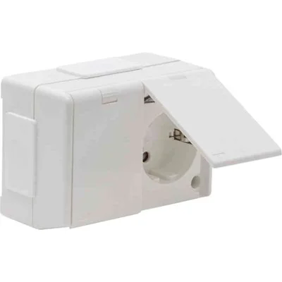 Stikkontakt Dobbel Ip44 Med Lokk v:3961702