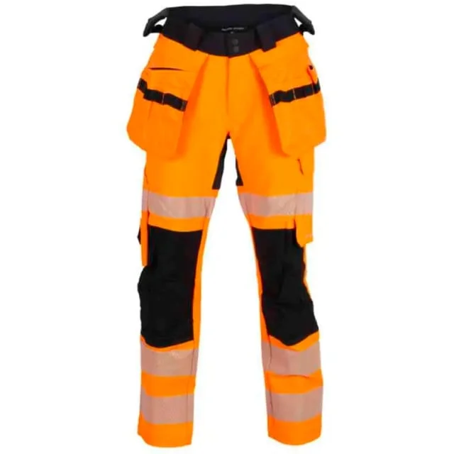Bekken & Strøm Lillehammer håndverksbukse, kl.2, dame, str. 34, sort/oransje, HiVis | 612383