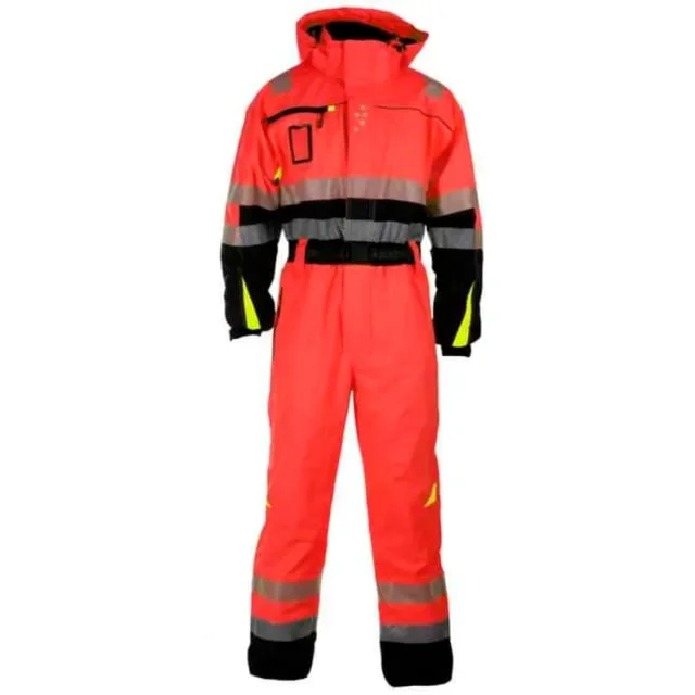 Bekken & Strøm Gjøvik allværs vinterkjeledress, kl.3, unisex, str. S, rød/sort, HiVis | 677125
