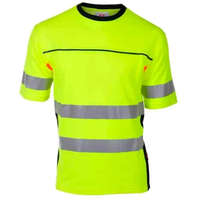Bekken & Strøm Bergset T-skjorte, HiVis kl.2, unisex, str. 5XL, gul/sort | 646821