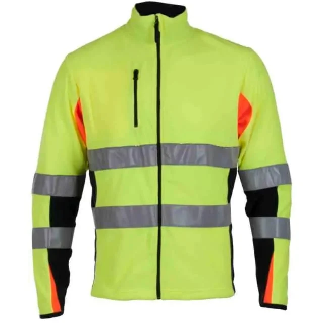 Bekken & Strøm Bergset microfleecejakke, HiVis kl.2, unisex, str. S, gul/sort | 646697 Bekken & Strøm Bergset microfleecejakke, HiVis kl.2, unisex, str. S, gul/sort | 646697