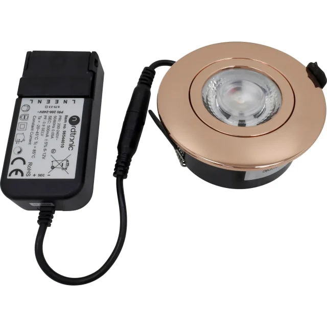 Nordtronic Low Profile Flexible utendørs downlight, driver, Ø7,5 cm, kobber, 4000K | 35711564