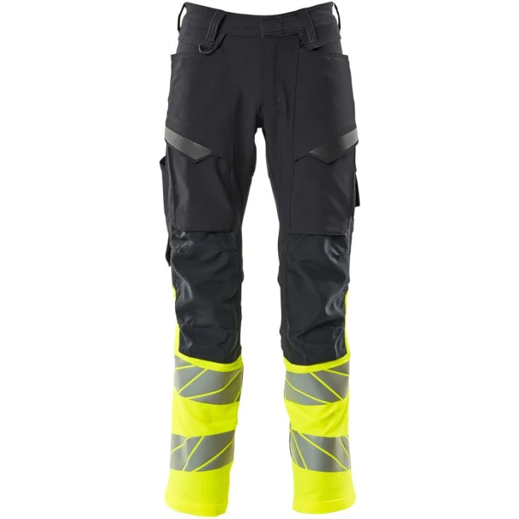 Mascot Accelerate Safe arbeidsbukser med stretch, marineblå/hi-vis gul, str. 76C51 | 19879-711-01017_76C51 Mascot Accelerate Safe arbeidsbukser med stretch, marineblå/hi-vis gul, str. 76C51 | 19879-711-01017_76C51